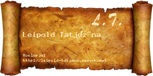 Leipold Tatjána névjegykártya